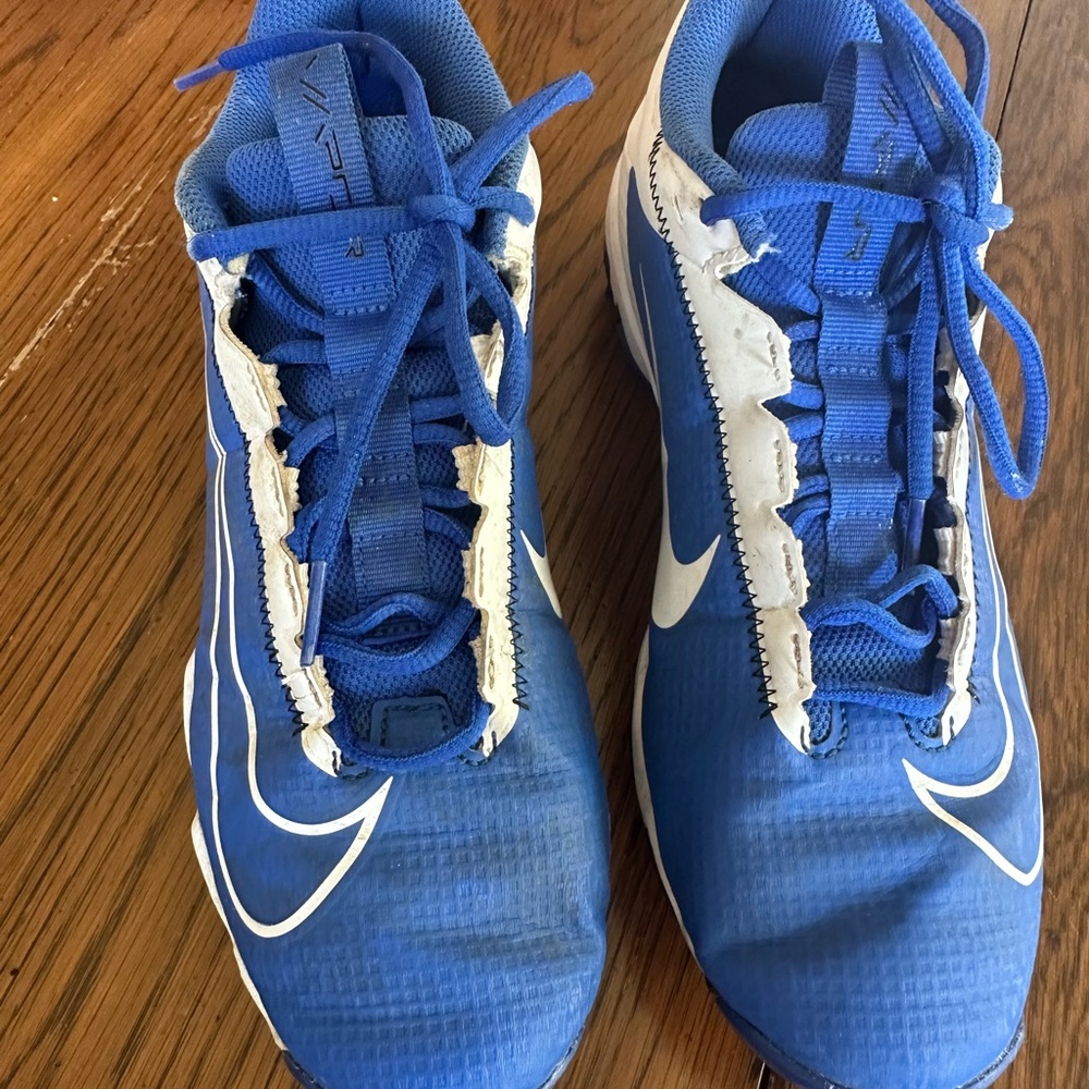 Nike Blue and White Football Cleats